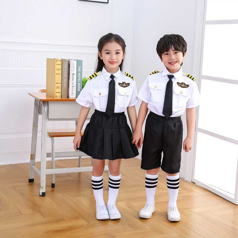 儿童空军空姐机长制服飞机师男女童空少服装航空飞行员表演出套装