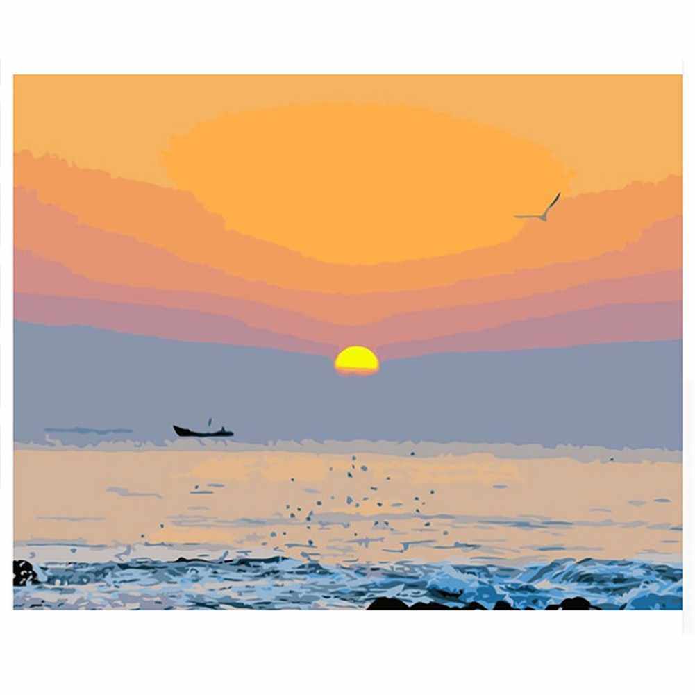 海上日 DIY数字油画厂家 无框组合框绷好内框款式多跨境代发