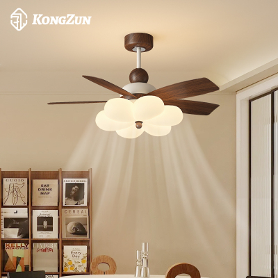 中古奶油花朵新款吊扇风扇灯