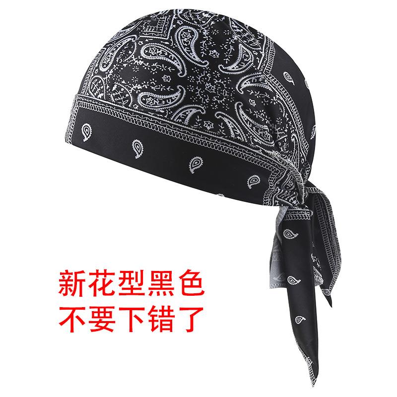 马拉松跑步专用吸汗透气海盗帽子骑行速干包头帽单层冰丝男女头巾