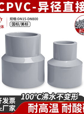 CPVC异径直接大小头PVC-C管件给水管美标SCH80变径同心异径管国标