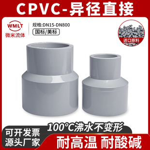 CPVC异径直接大小头PVC C管件给水管美标SCH80变径同心异径管国标
