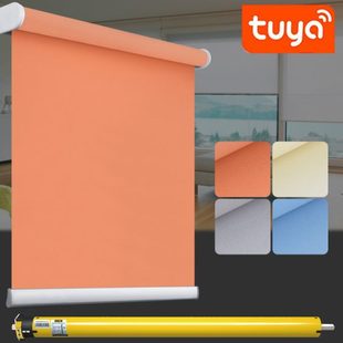 Tuya涂鸦智能电动卷帘定制全半遮光帘防水仿麻印字智能遥控升降