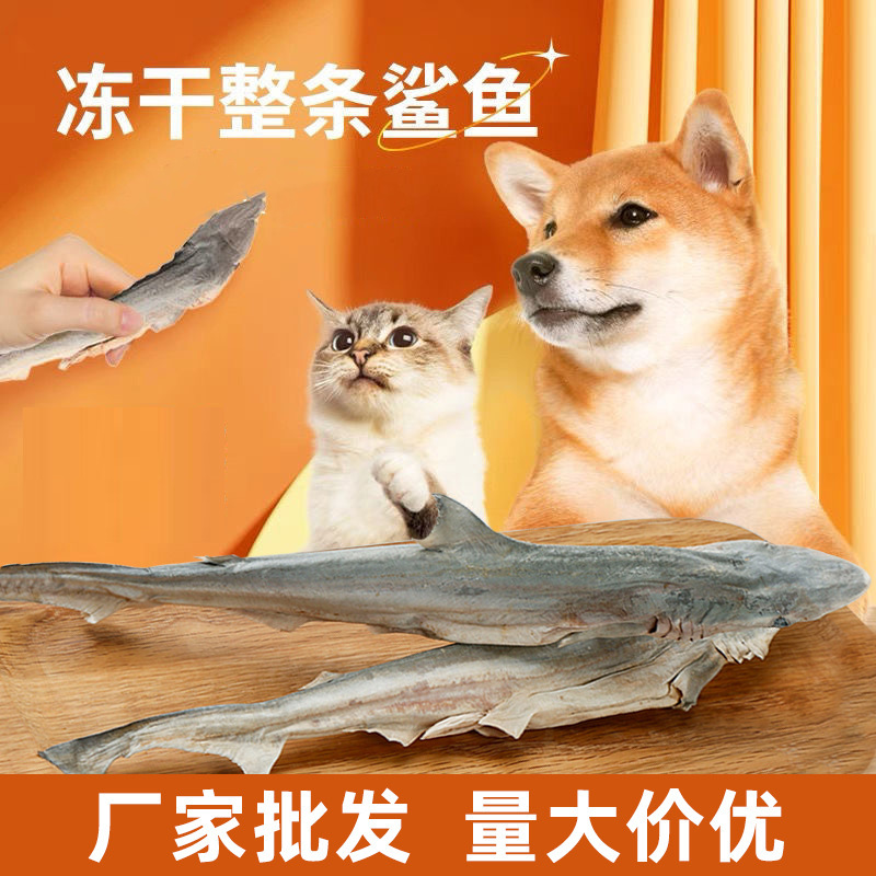 冻干小鲨鱼宠物猫咪狗零食成幼犬磨牙棒代发冻干鲨鱼