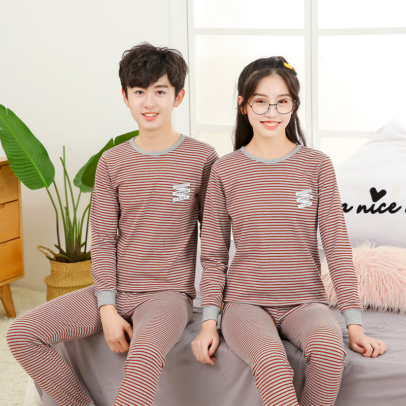 男童秋衣秋裤套装纯棉中童12大童13周岁以上儿童女童保暖内衣全棉