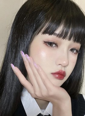 一刀齐漫画刘海假发女网红时尚平刘海自然无痕女孩空气假刘海发片