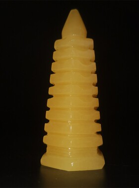 学生用的九层米黄玉石头文昌塔天然13层的文笔文峯小塔摆件送孩子