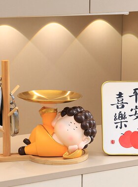 卡通可爱佛祖入户钥匙收纳玄关摆件家居客厅鞋柜电视柜桌面装饰品