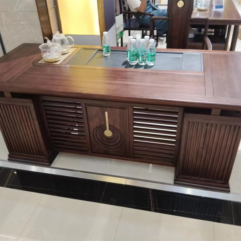 实木办公室家用组合茶几茶具烧水自动一体泡茶桌格木功夫茶台桌椅