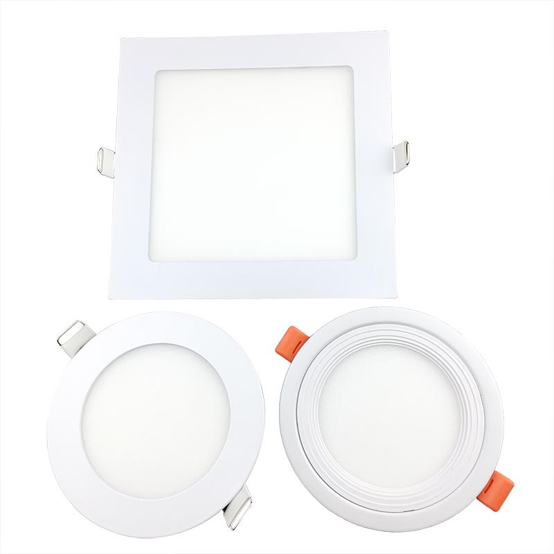 超薄LED筒灯射灯格栅面板灯圆形方形灯平板灯客厅天花灯 嵌入式3w