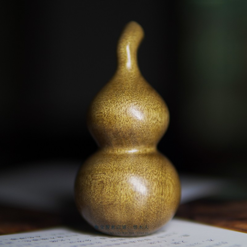 天然金丝楠木葫芦手把件汽车挂件家居摆件饰品木雕工艺品原木色的