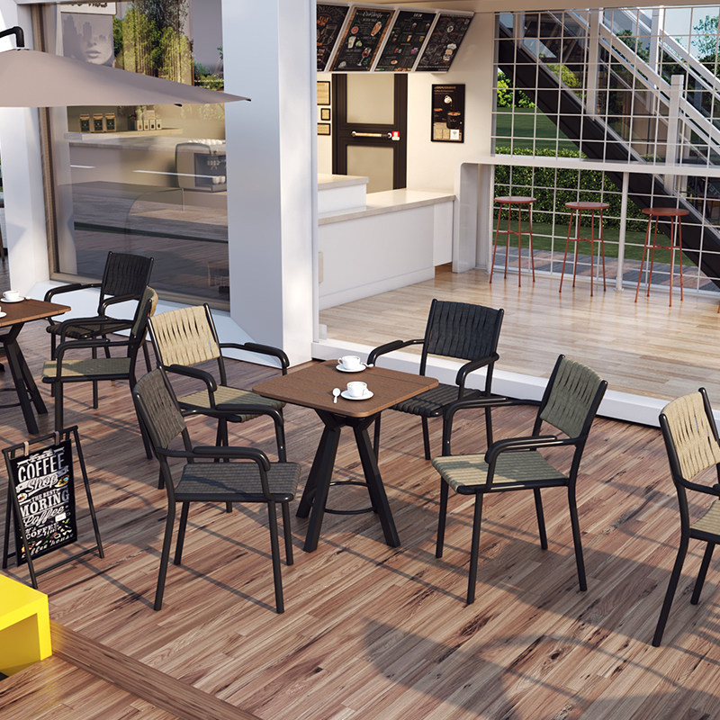 户外桌椅别墅花园庭院桌椅休闲咖啡厅室外露台阳台防腐木塑木桌椅