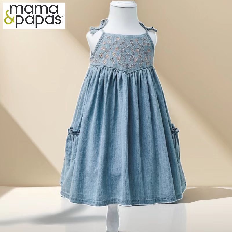 女童牛仔连衣裙夏装新款女宝宝洋气吊带婴幼儿经典做旧连体裙小童
