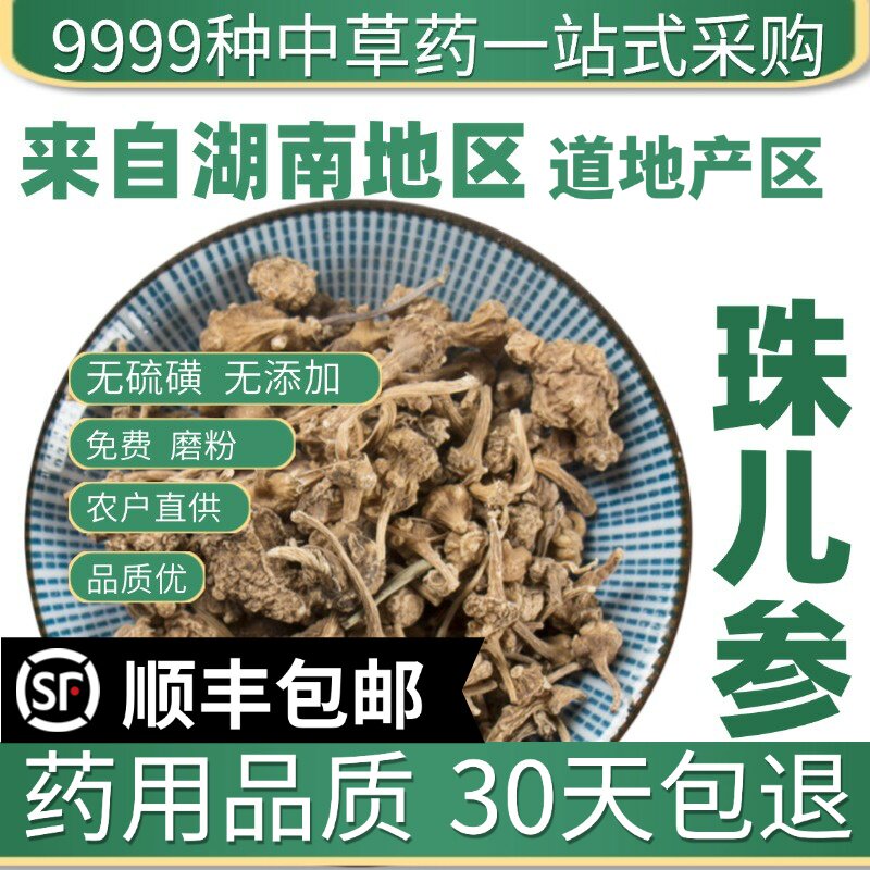 材野生猪儿参 珠儿参 鞭三七疙瘩 七珠子参 扣子七50克