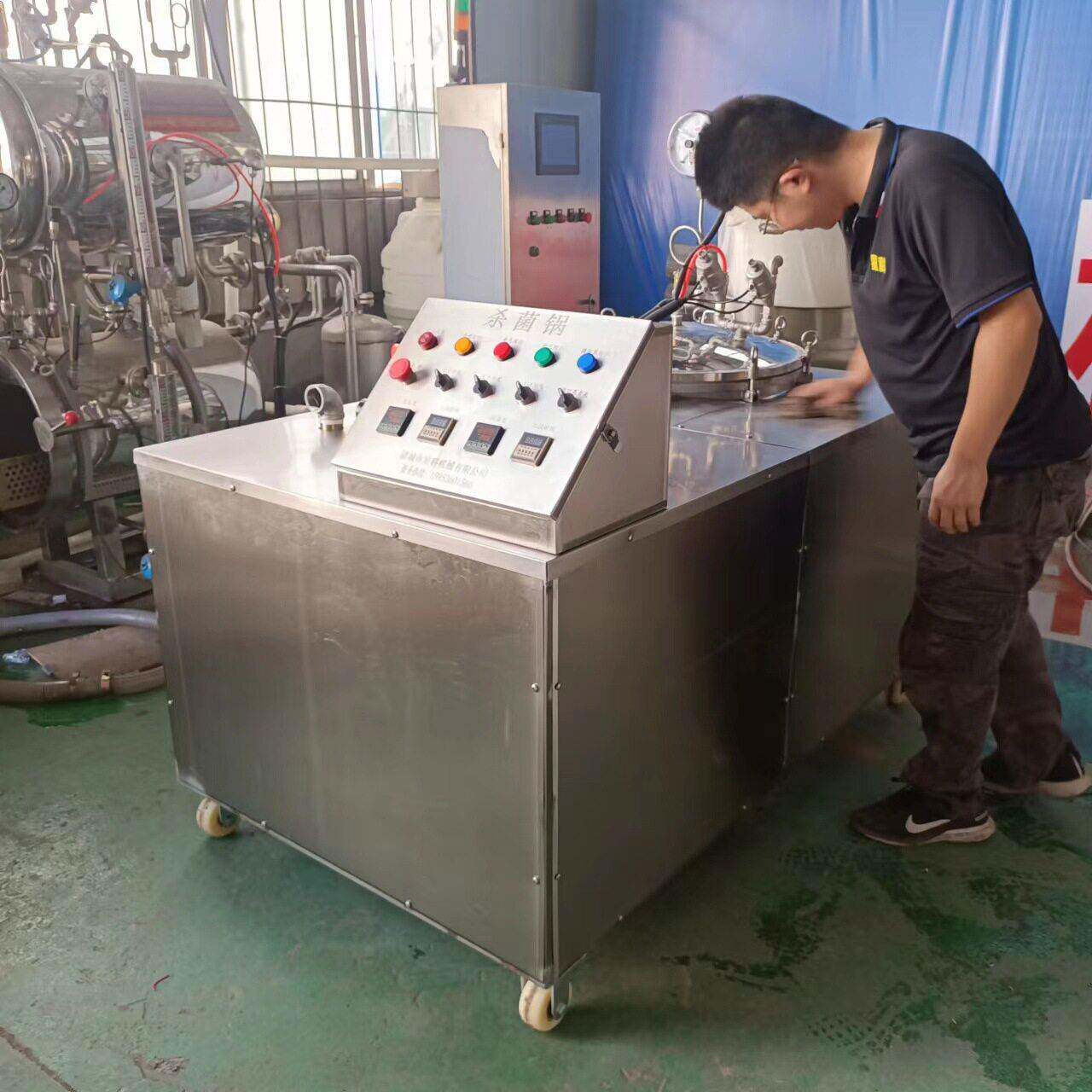 全自动驴肉小型杀菌锅150L水浴式熟食卤肉灭菌机反压消毒设备