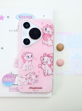 TXXC ·粉色爱心玛丽猫双层适用华为pura80pro手机壳mate60pro可爱卡通pura70少女款小众pura80硅胶60Pro软壳