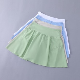 运动短裙假两件防j走光瑜伽裙跑步速干网球羽毛球百褶裙裤 夏 薄款
