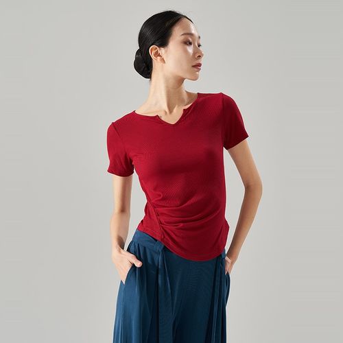 24新款秋长短h袖现代舞古典形体训练中国舞舞蹈练功服上衣日常可