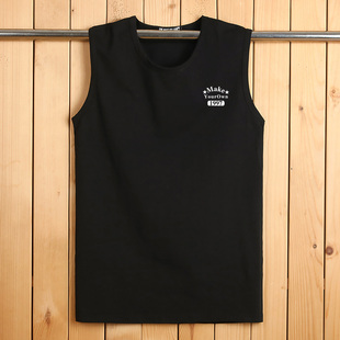 新款 T恤宽松休R闲学生篮球运动砍袖 纯棉男装 无袖 汗衫 背心男加大码