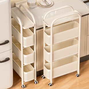 冰箱顶置物架家用厨房缝隙收纳架窄柜厕所冰箱侧推车空间利用神器