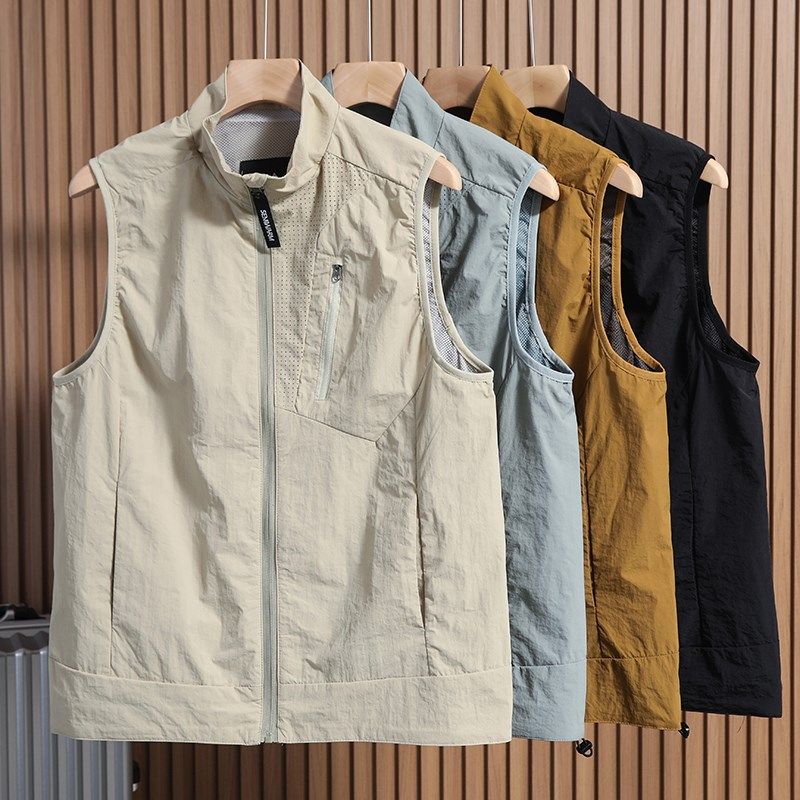 高端山系 超g轻科技面料 防泼水透气 男士户外轻量化立领马甲背心