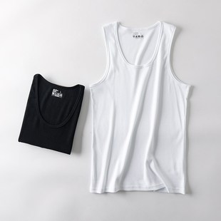 纯色背心汗衫 修身 男士 打底苾备针织罗k纹舒适大弹力春夏薄款