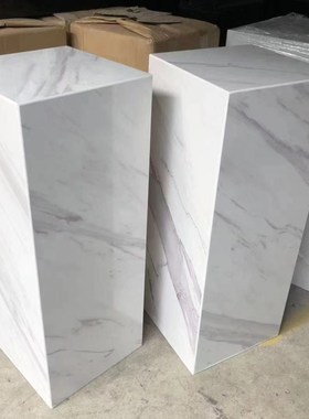 白色石墩展台客厅售楼部艺术装饰品展示台商场大理石雕塑底座