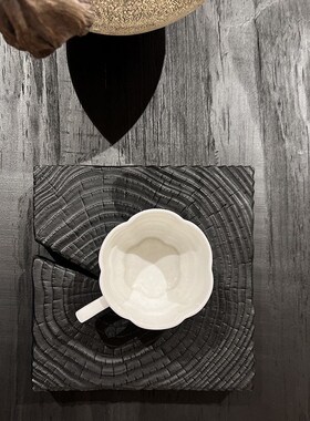 木木碳化木块侘寂风艺术挂件墙面挂饰中古壁饰复古玄关墙饰