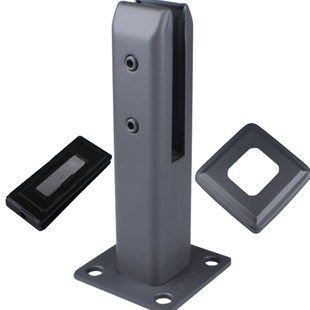 新款楼梯栏杆立柱 阳台无框免孔黑色玻璃夹 卡槽地夹