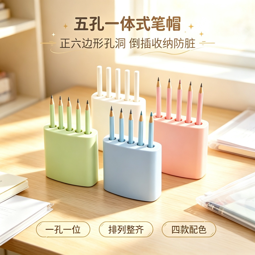 一体式防丢防脏可立二合一笔帽