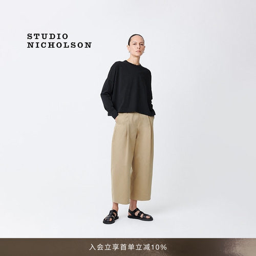 【经典款】STUDIO NICHOLSON女士LOOP长袖棉质T恤常规款简约纯色