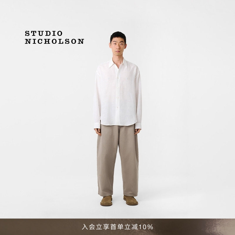 STUDIO NICHOLSON RAFE经典轻薄亚麻男士衬衫图片