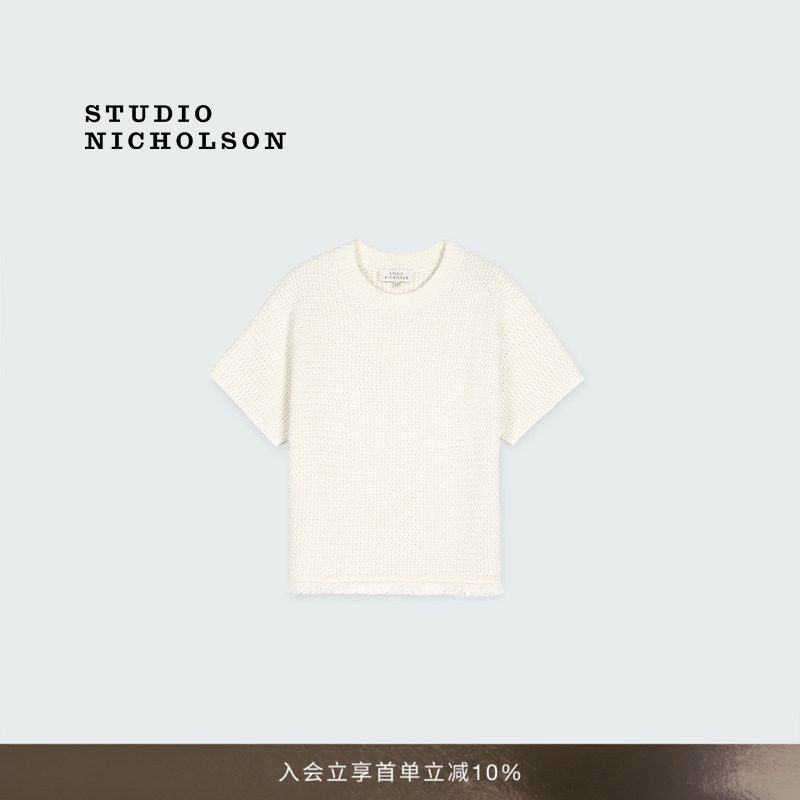 【春夏新品】STUDIO NICHOLSON女士KORRA棉混纺短袖针织上衣简约图片