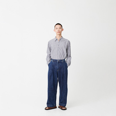 【经典甄选】STUDIO NICHOLSON男士PUCH单褶宽松牛仔裤