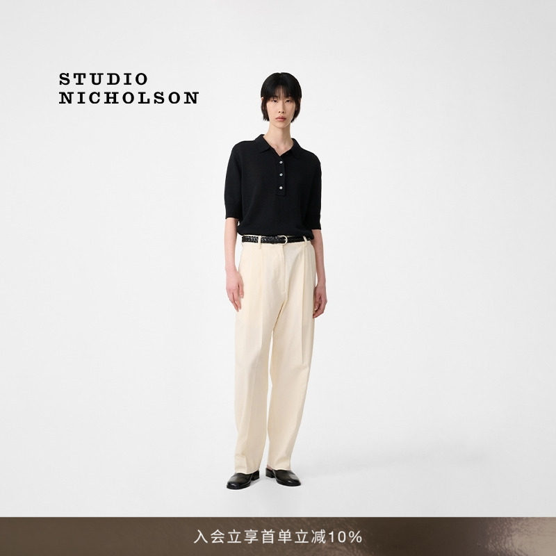 【春夏新品】STUDIO NICHOLSON女士TOLSA针织polo领短袖上衣图片