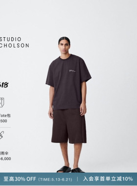 【奢享特惠】STUDIO NICHOLSON男士logo宽松MODULE BOXY 短袖T恤