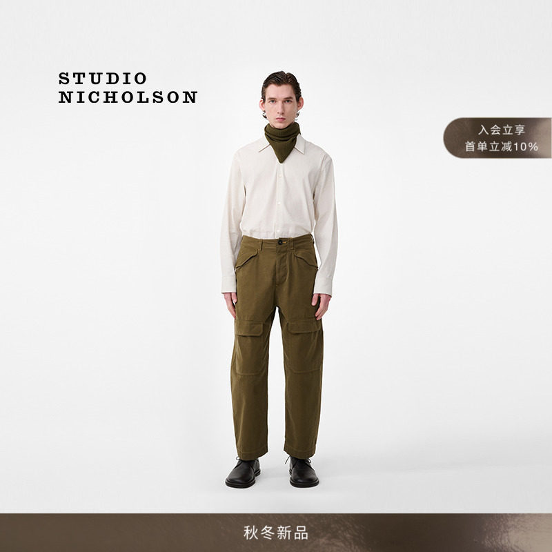 【秋冬新品】STUDIO NICHOLSON男士棉质RAVEL工装裤图片