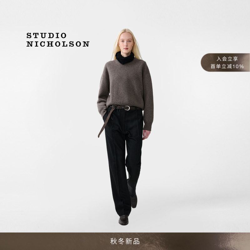 【秋冬新品】STUDIO NICHOLSON女士MORINA圆领套头羊毛羊绒毛衣图片