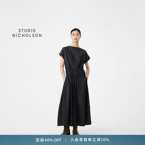 【奢享特惠】STUDIO NICHOLSON女士SIMOS抽褶腰拼接连衣裙