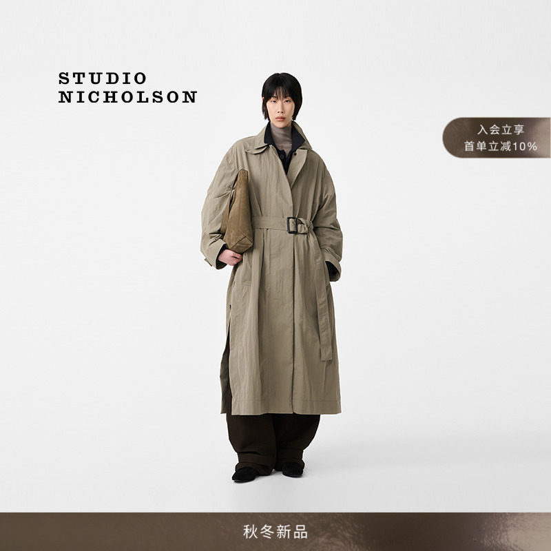 【秋冬新品】STUDIO NICHOLSON女士CAMPION长款侧开叉风衣图片