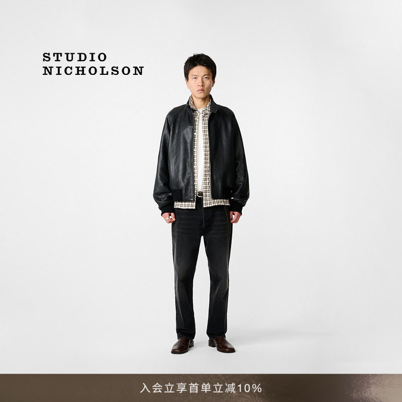 【经典甄选】STUDIO NICHOLSON男女OVER羊皮革哈灵顿夹克外套皮衣图片