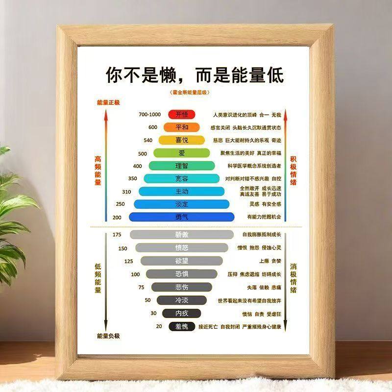 霍金斯能量等级表相框摆台情绪正负面能量层级画框桌面摆件送朋友,家居饰品,相框/画框,淘宝优惠券,粉丝福利购,淘宝优惠卷