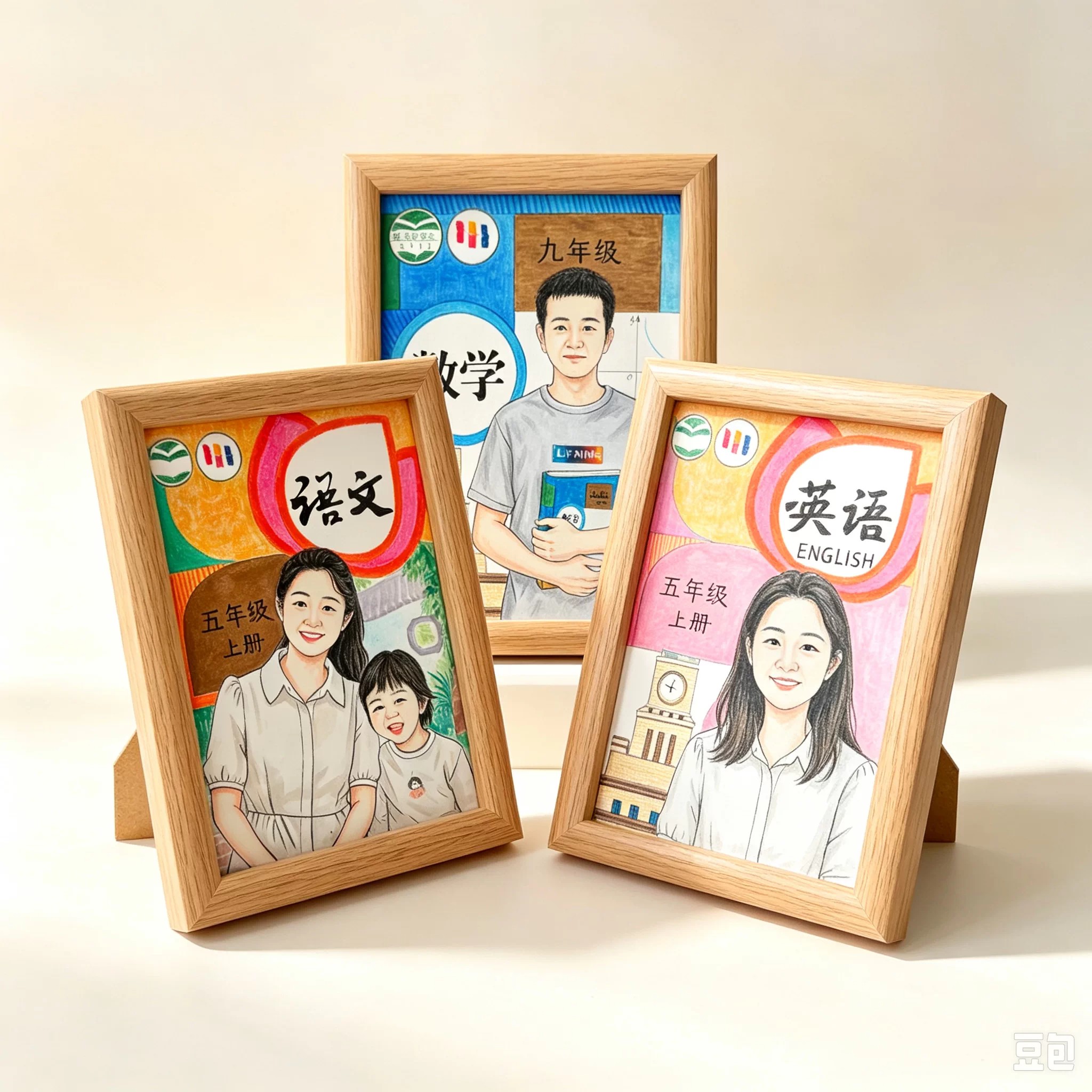 教师节创意DIY课本彩绘相框
