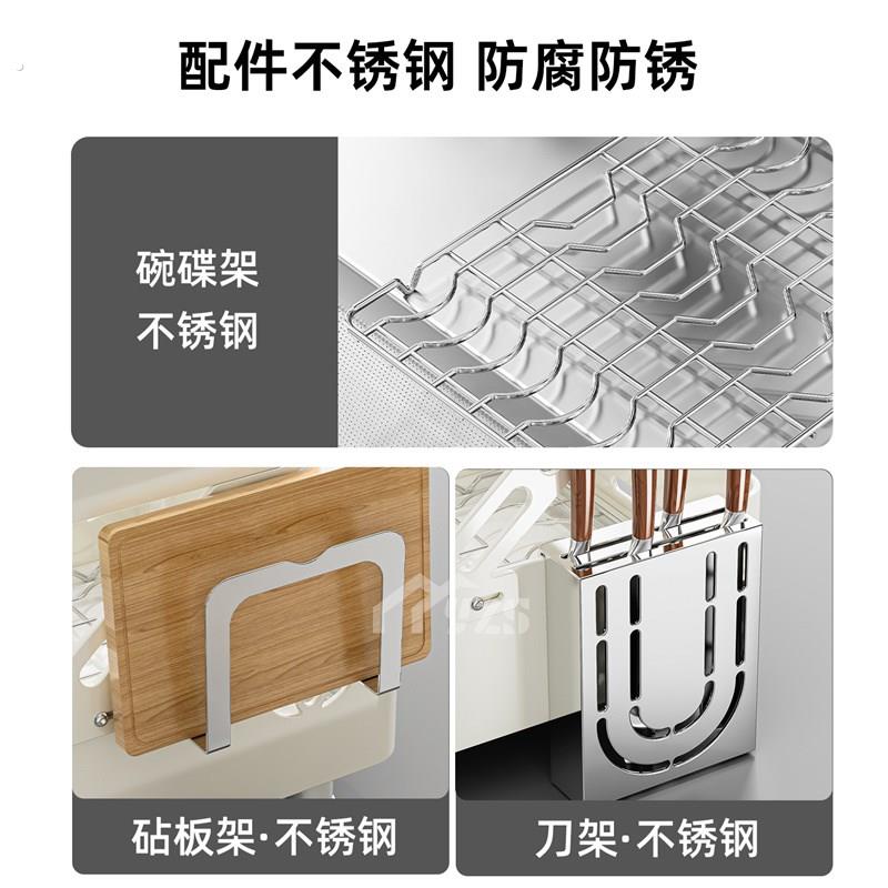 新不锈钢碗碟碗盘沥水厨房置物架子台面多功能放碗筷收纳双层碗柜