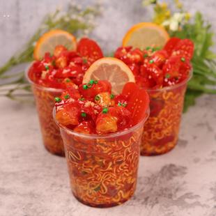 仿真网红龙虾杯杯面食品模型 假菜龙虾杯样品直播道具菜模假食物