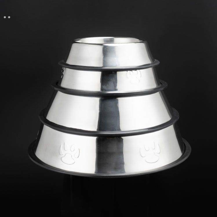 不锈钢宠物水盆猫碗狗盆狗碗打不翻食饭盆猫盆防滑双单碗大小号