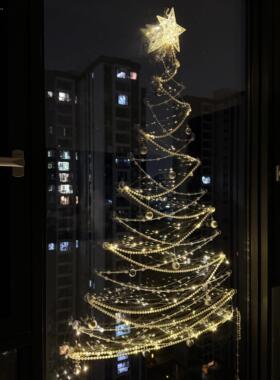 【窗户上的圣诞树】低成本发光圣诞树客厅阳台玻璃氛围感装饰挂件