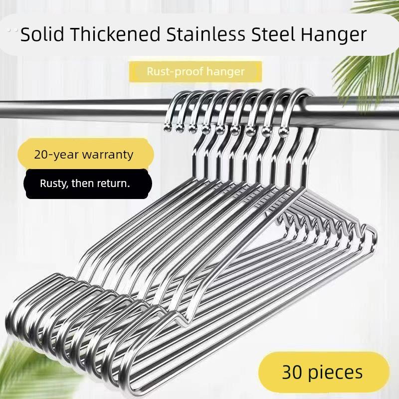 加粗不锈钢衣架家用加厚凉晾衣撑架子铁晒无痕衣挂衣服的撑子