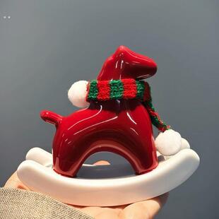 小马摆件2026马年跨年新年氛围布置装饰陶瓷摇摇马茶几客厅茶玩