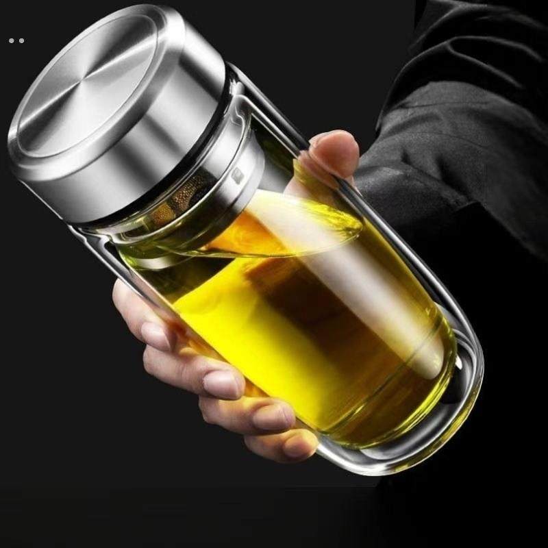 大容量鹅蛋杯双层玻璃杯男女加厚隔热便携水杯车载茶水分离泡茶杯,餐饮具,茶杯,淘宝优惠券,粉丝福利购,淘宝优惠卷